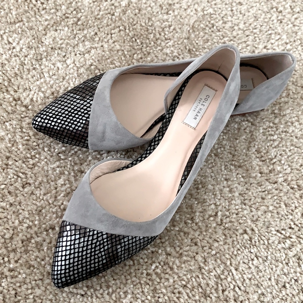 Cole Haan Bambra Dior Skimmer Flats 5.5 Grey Suede
